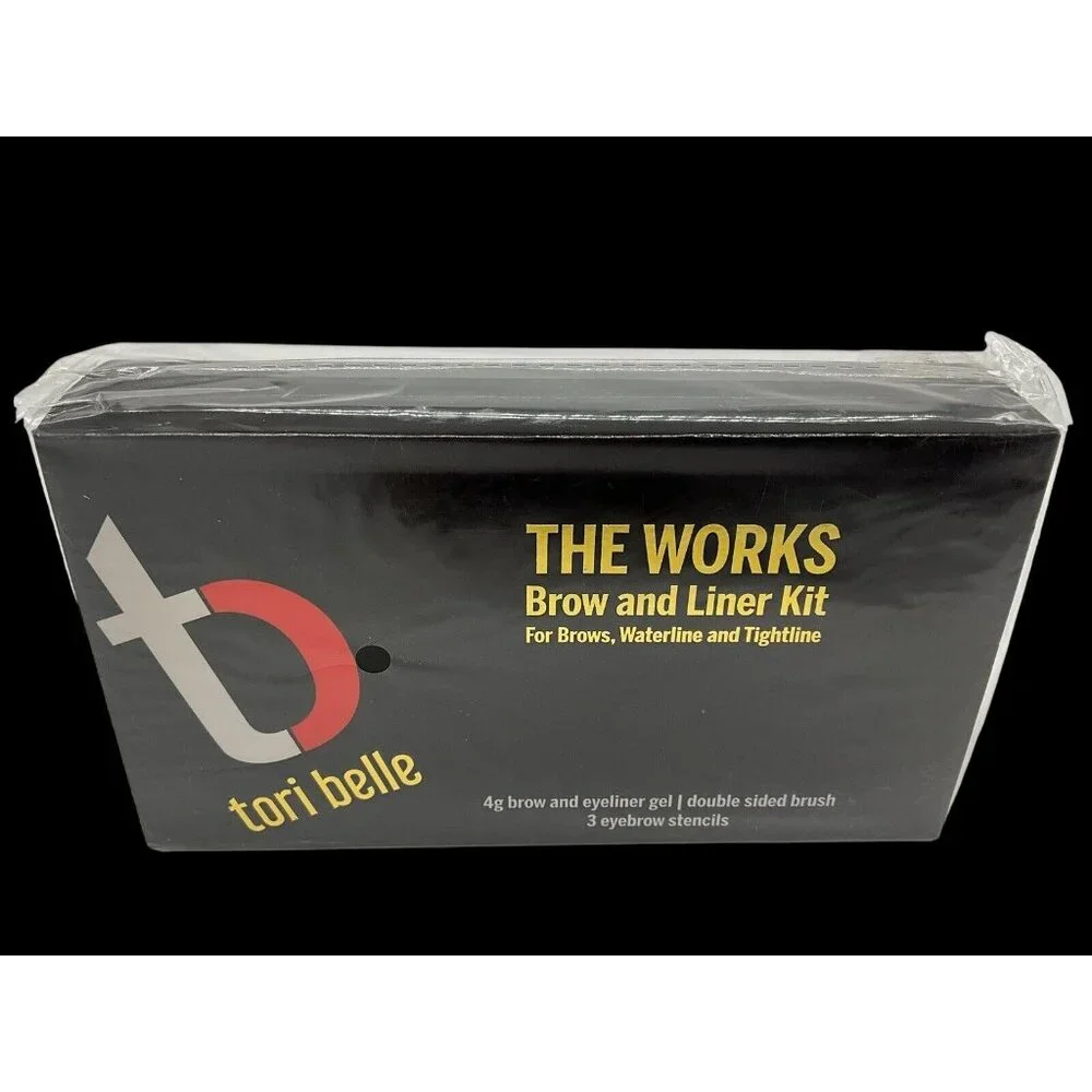 Tori Belle THE WORKS Brow and Liner Kit New in Sealed Box Black